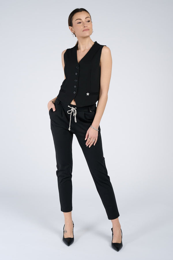 Pantalone Shine Nero donna Barone firenze