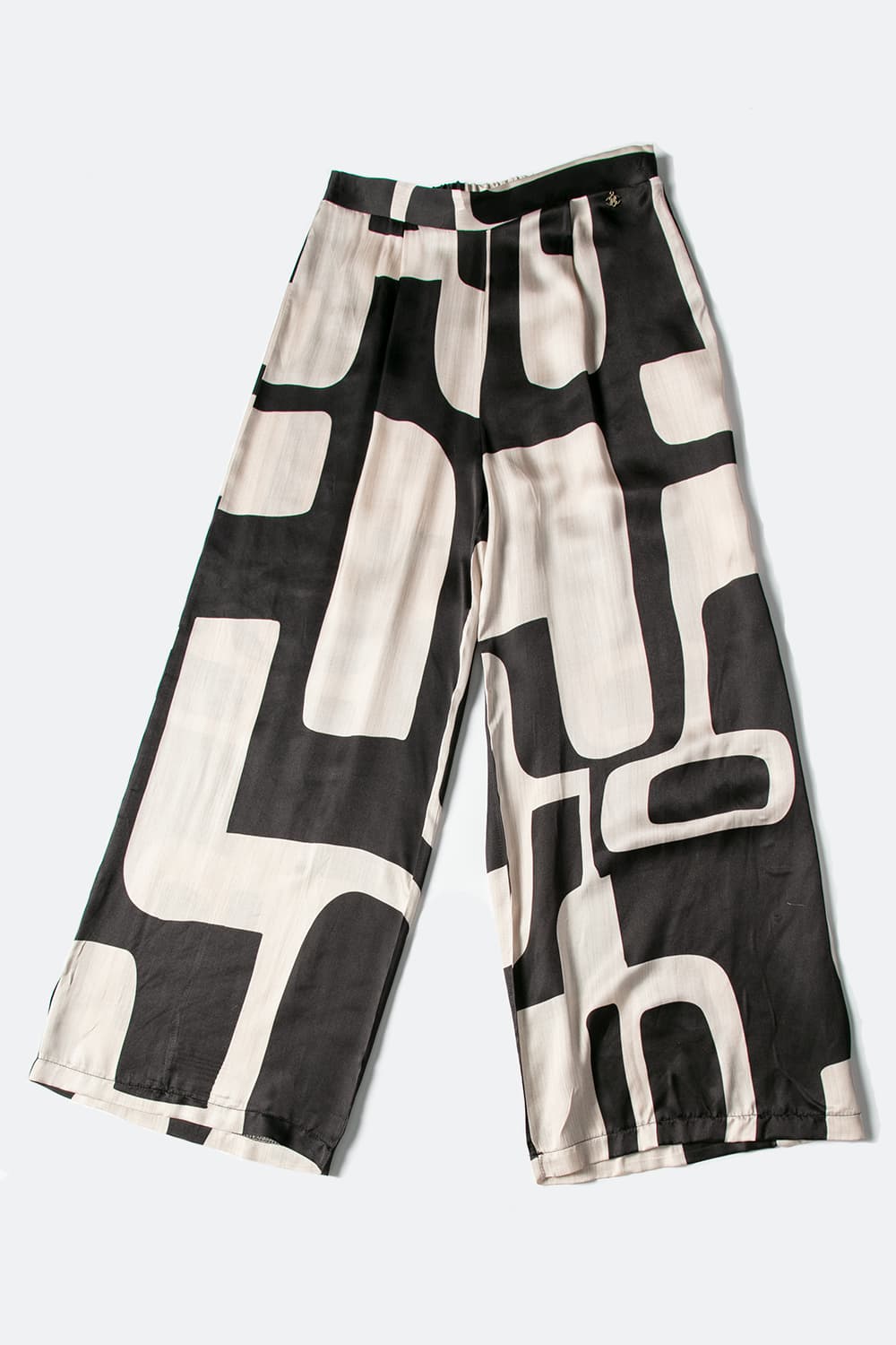 Pantalone Palazzo Fantasia Nero donna Barone firenze - 2