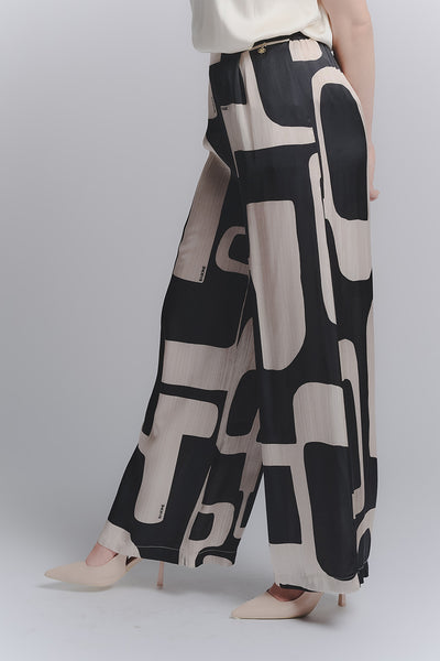 Pantalone Palazzo Fantasia Nero