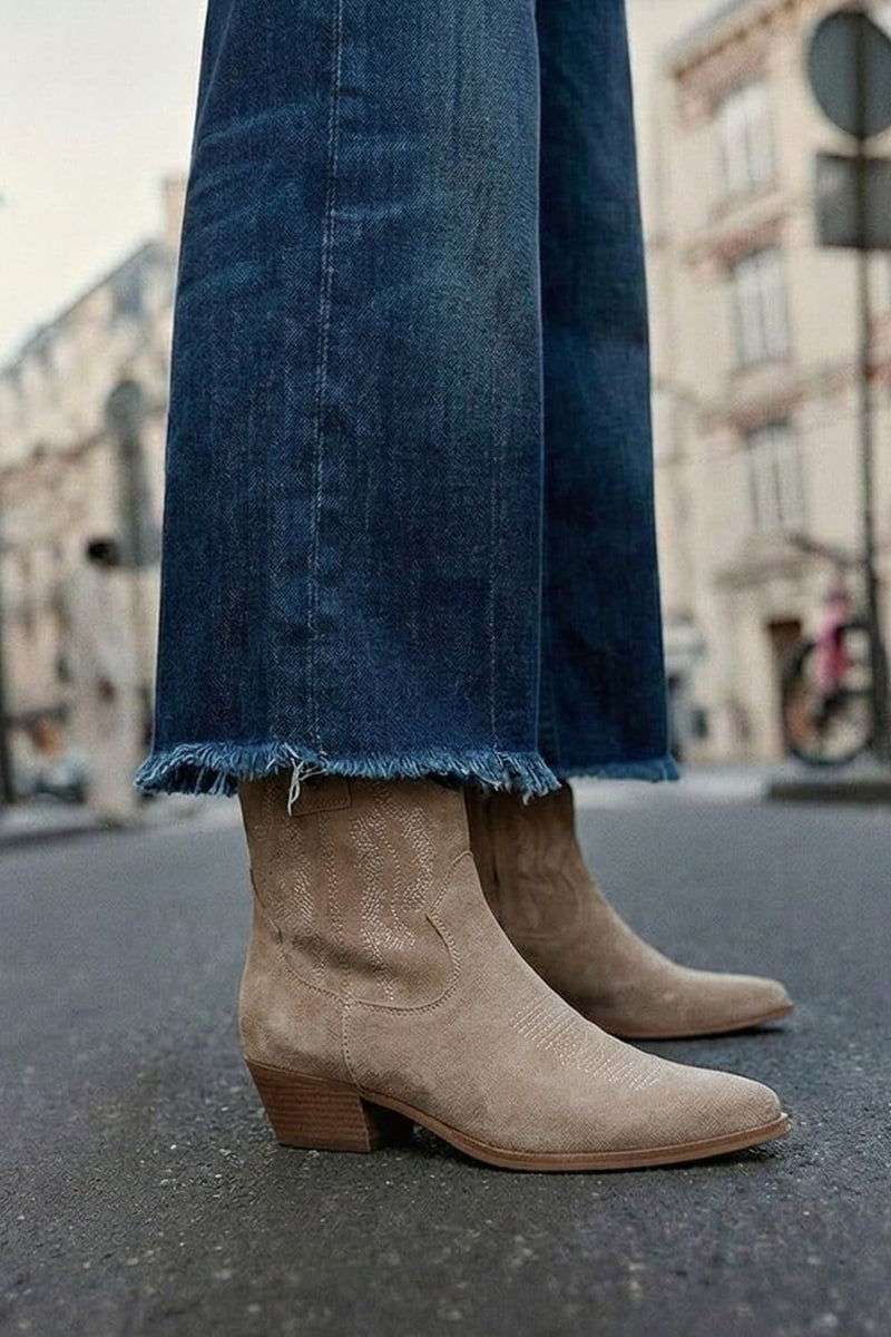 Stivali Petrarca Camoscio Beige donna Barone firenze - 4