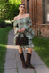 Abito Corto Gipsy Turchese Scollo a Barca donna Barone firenze - 4