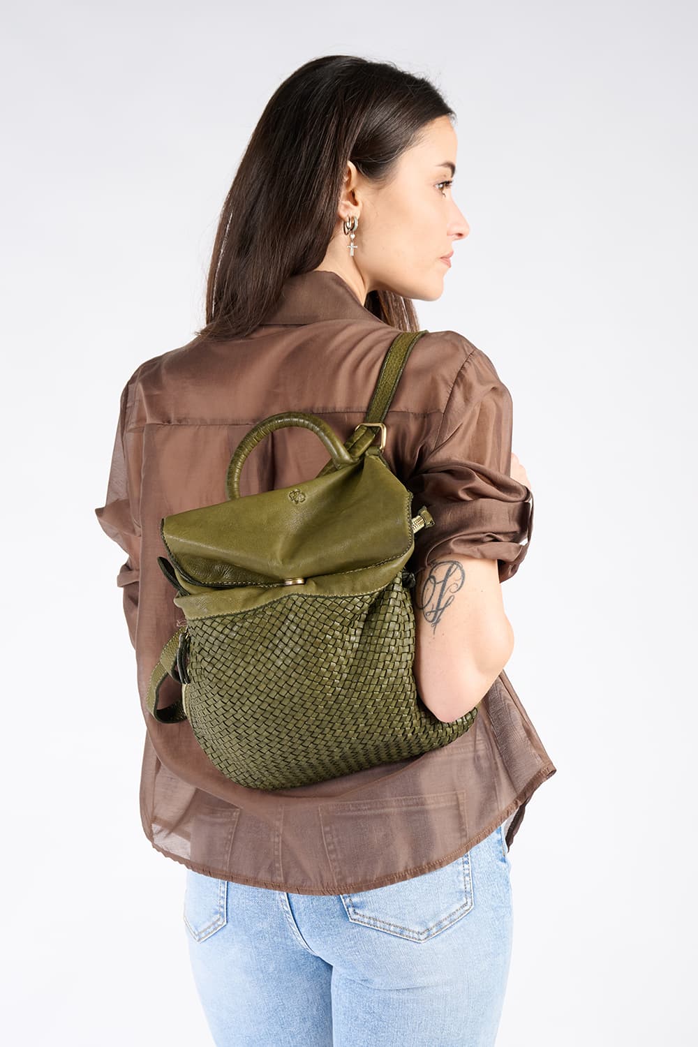 Zaino Pisa Verde donna Barone firenze - 9