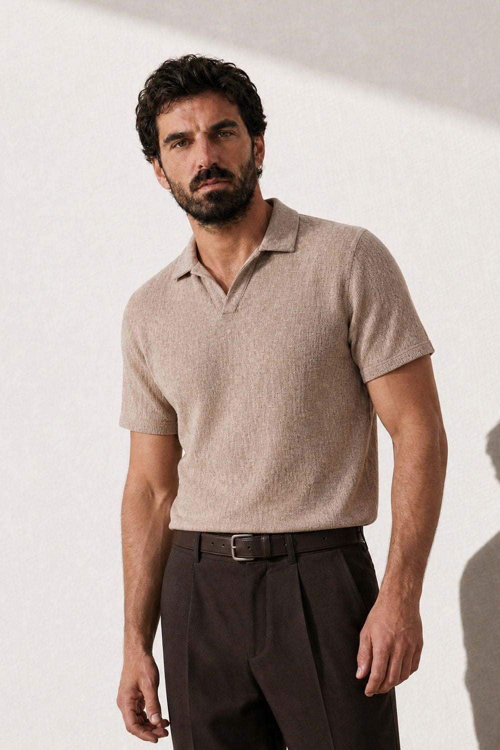 Polo Tramata Uomo Nocciola uomo Barone firenze - 1