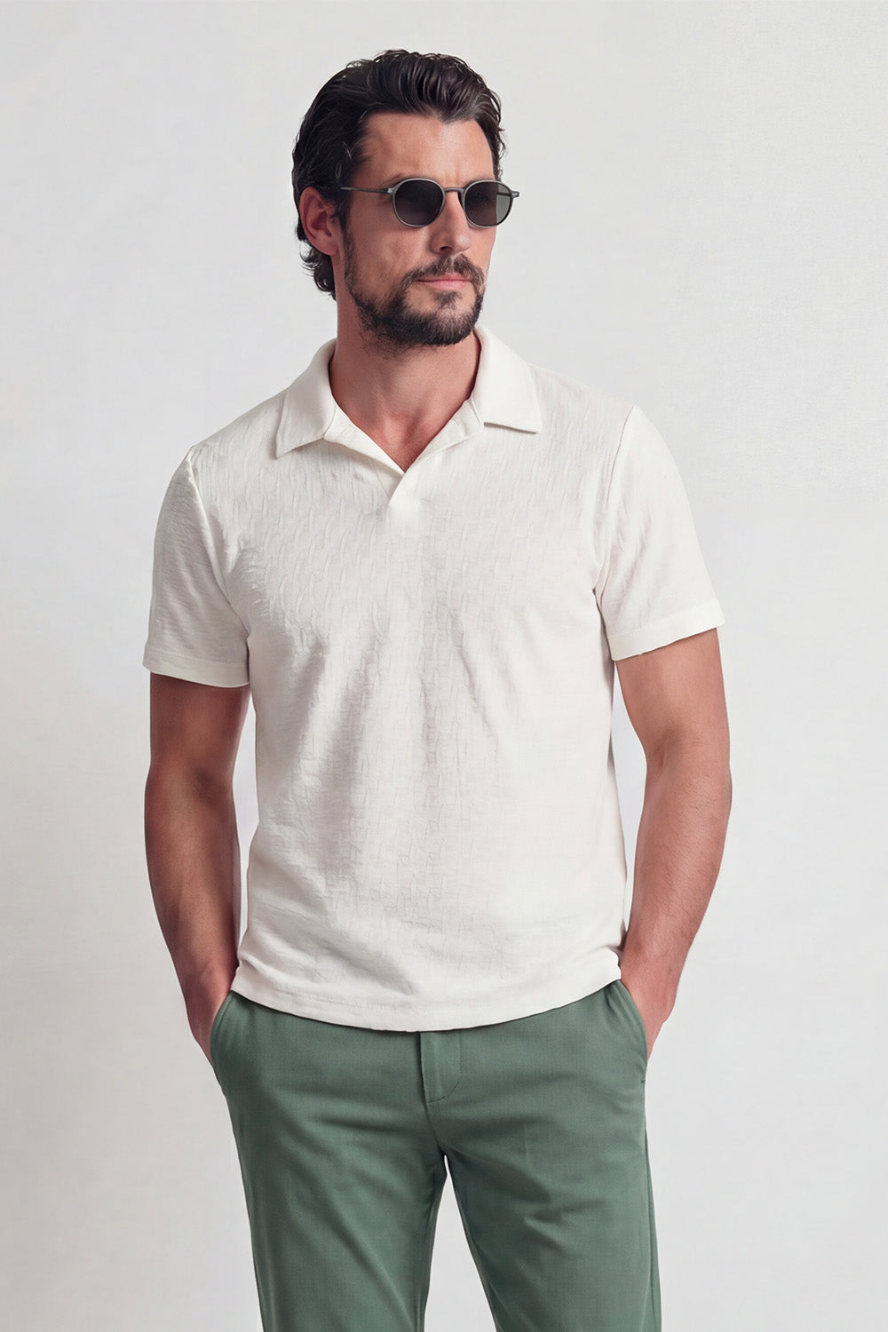 Polo Tramata Uomo Bianco uomo Barone firenze - 4