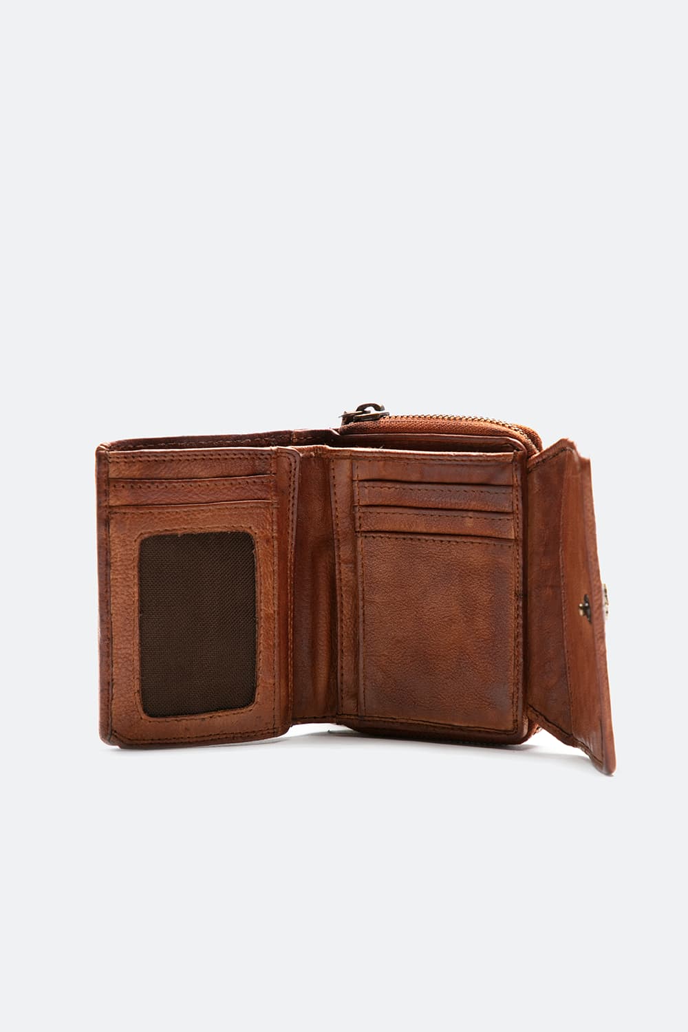 Portafoglio Intreccio Bottone e Liscio Cuoio unisex Barone firenze - 2