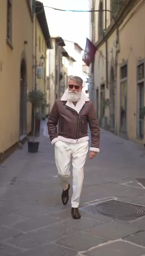 Chiodo Gold Shearling Style uomo Made in Italy - Barone Firenze