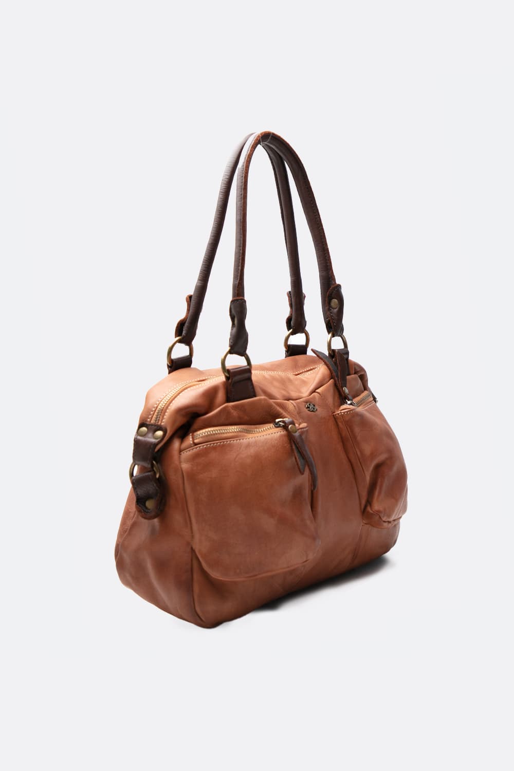 Borsa Puntala Bicolore 100% vera pelle Made in Italy - Barone Firenze