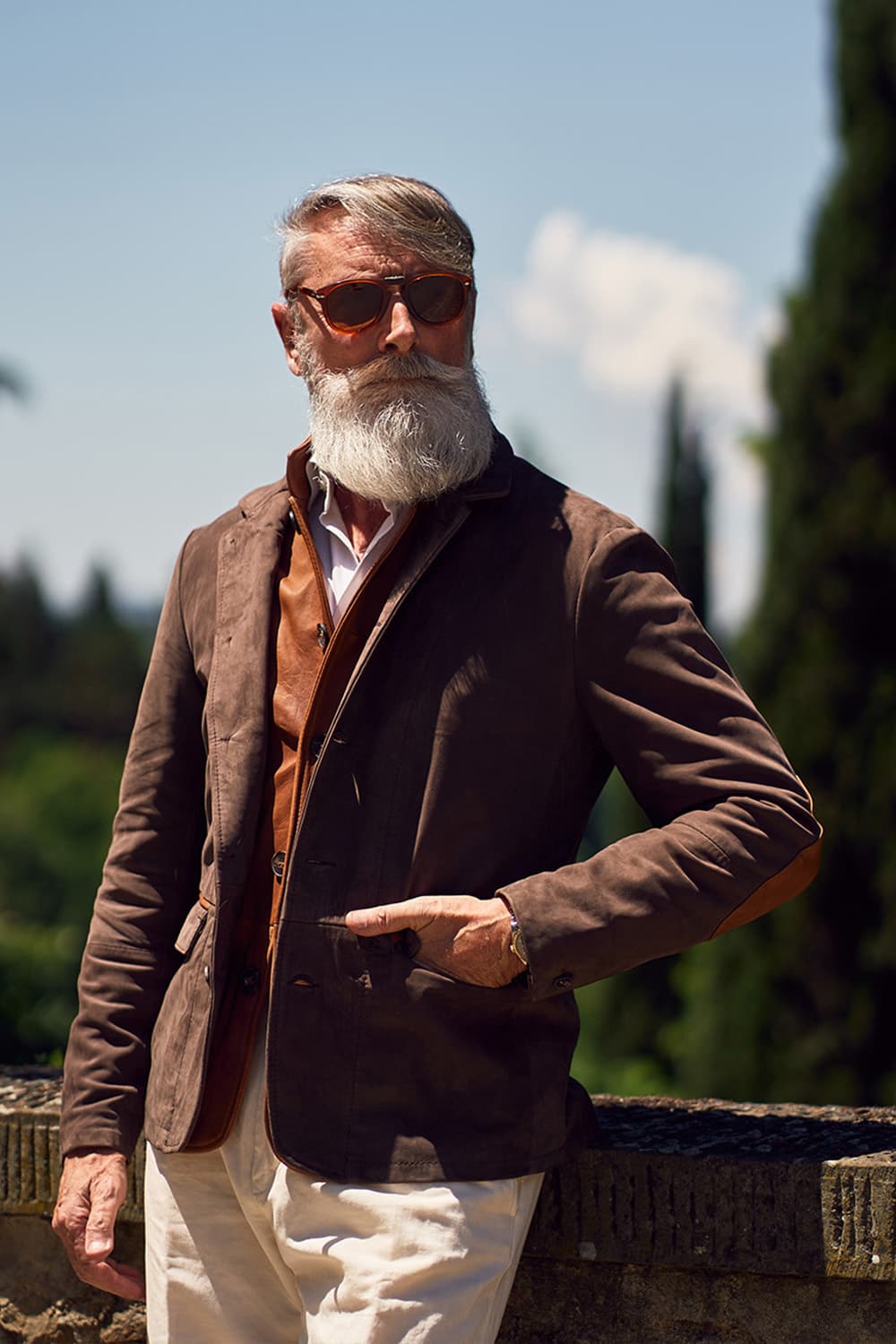 Renga Nabuk Bicolore giacca uomo 100% vera pelle Made in Italy - Barone Firenze