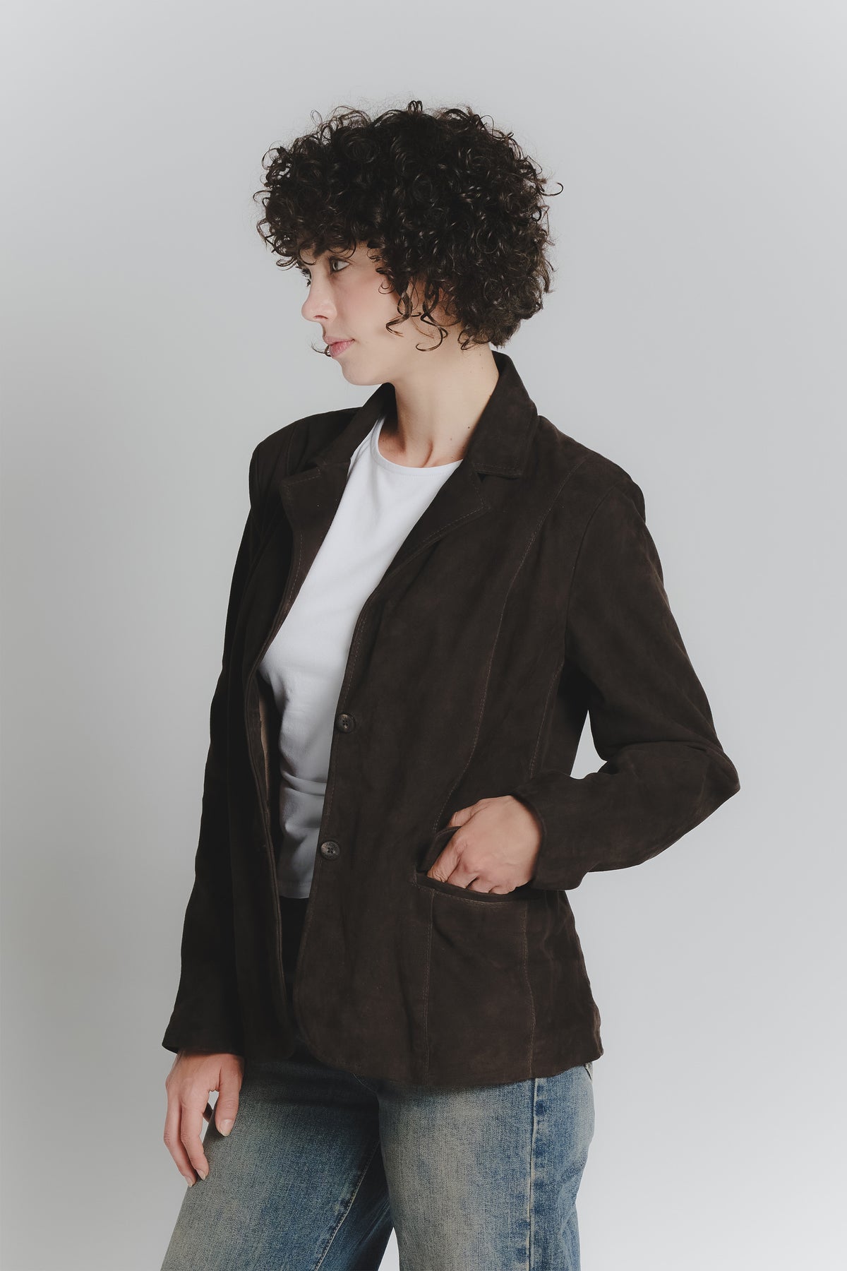 Blazer Rose Camoscio Testa di Moro donna Barone firenze - 3