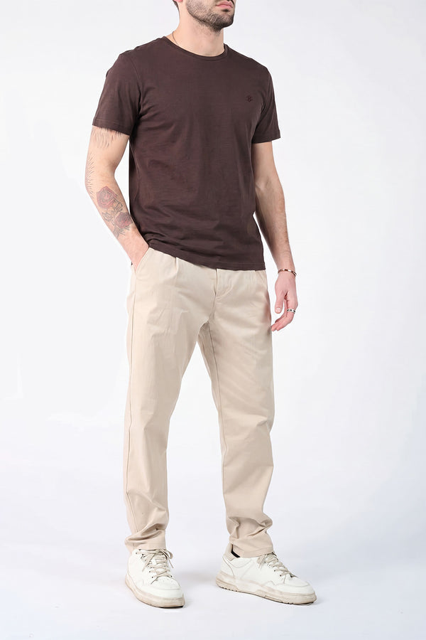 T-shirt Barone Ricamo Fronte Cioccolato uomo Barone firenze