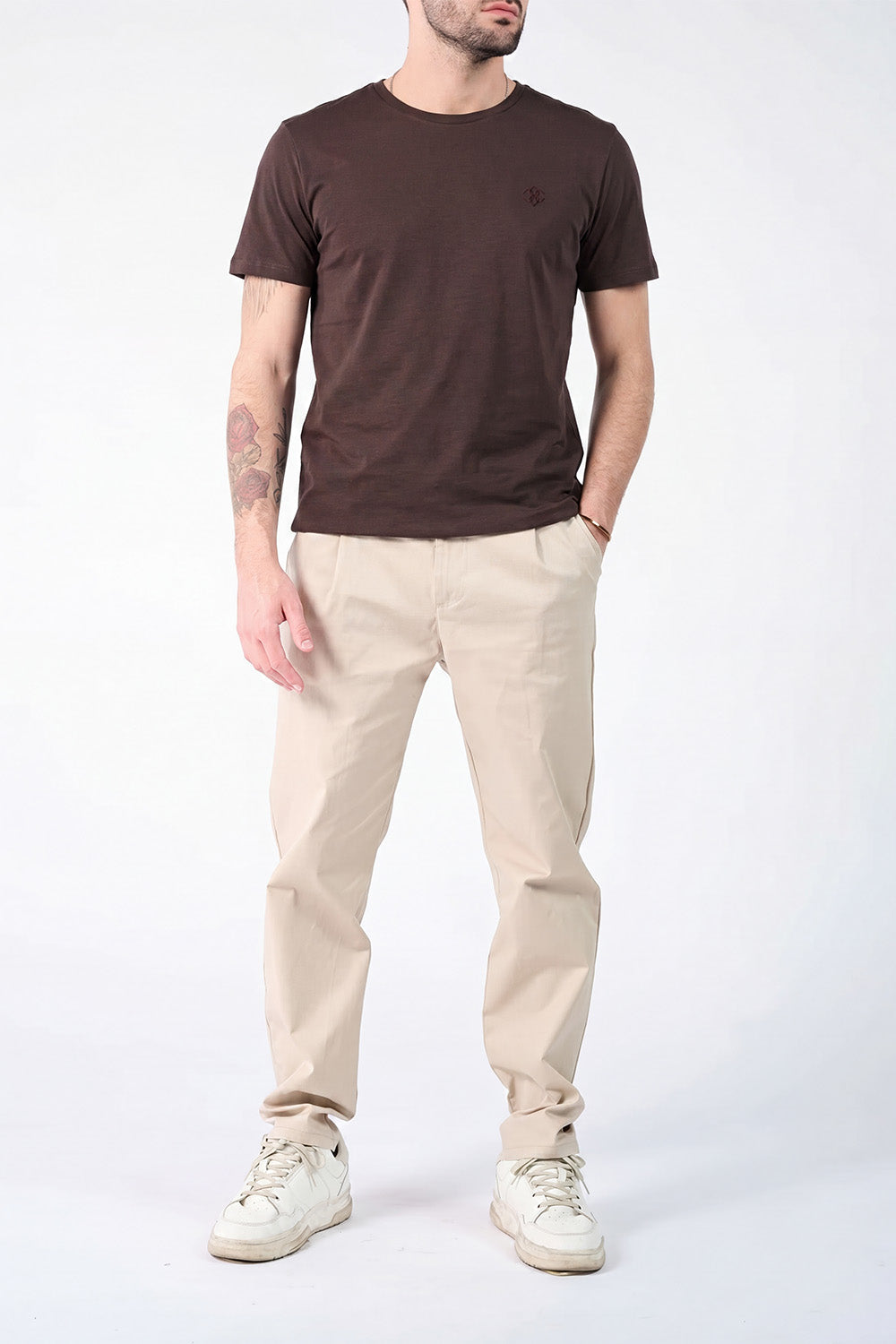 T-shirt Barone Ricamo Fronte Cioccolato uomo Barone firenze - 3