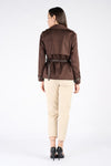 Trench Corto Alcantara Testa di moro donna Barone firenze - 5