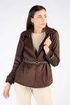 Trench Corto Alcantara Testa di moro donna Barone firenze - 3