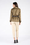 Trench Corto Alcantara Verde donna Barone firenze - 5