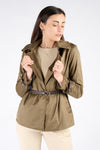 Trench Corto Alcantara Verde donna Barone firenze - 3