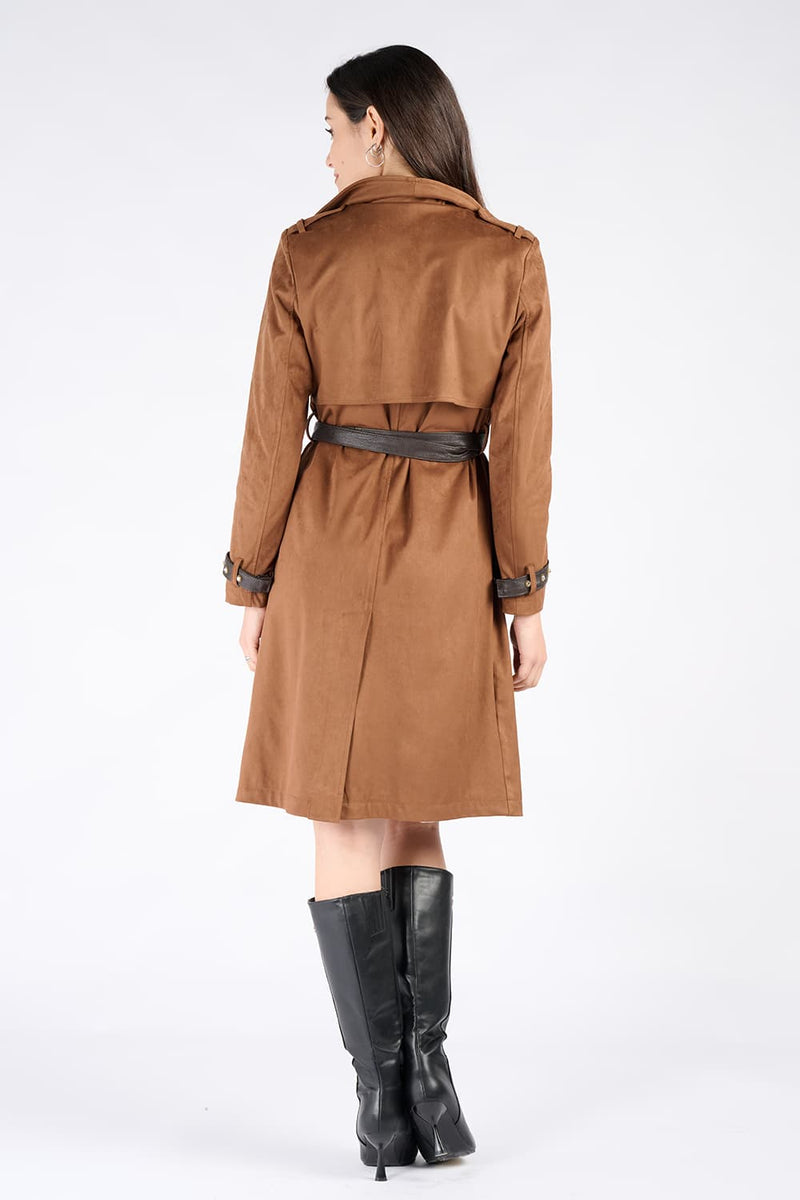 Trench Alcantara Cuoio donna Barone firenze - 4