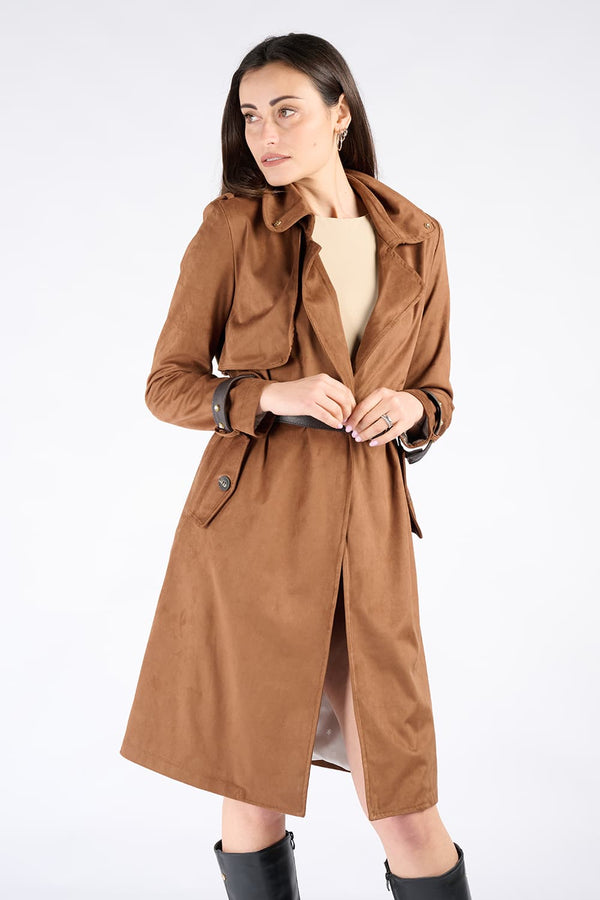 Trench Alcantara Cuoio donna Barone firenze