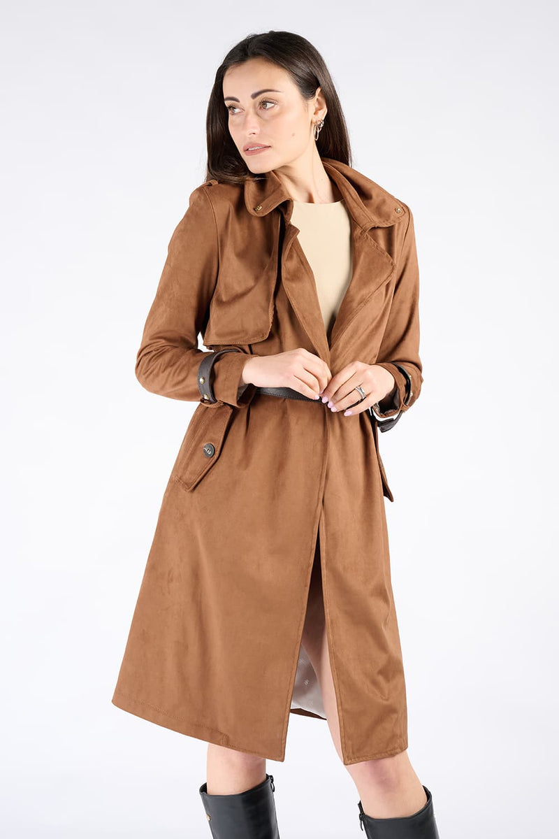 Trench Alcantara Cuoio donna Barone firenze - 1