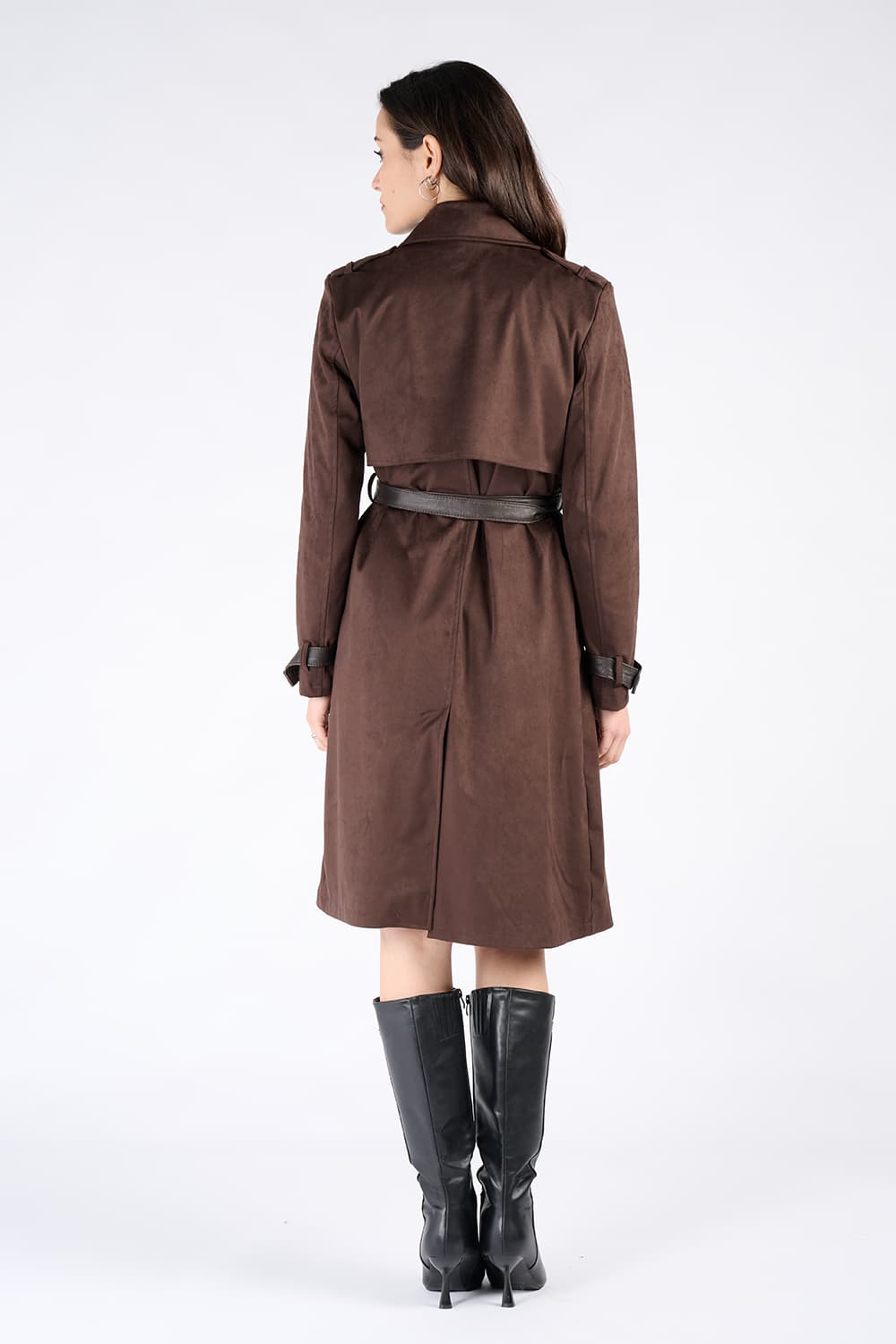 Trench Alcantara Testa di moro donna Barone firenze - 4