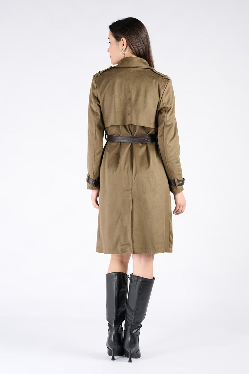 Trench Alcantara Verde donna Barone firenze - 4