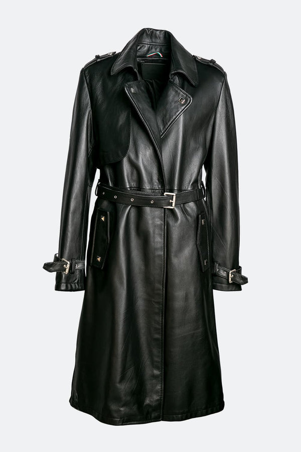 Trench Borchie Nero donna Barone firenze