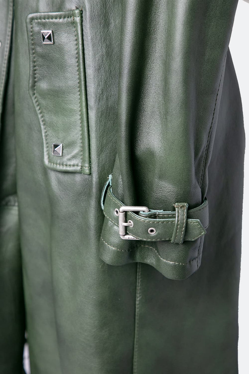 Trench Borchie Verde donna Barone firenze - 8