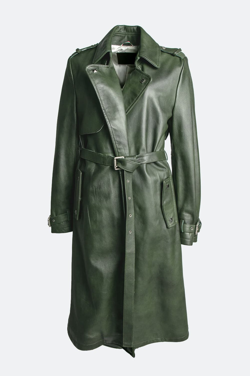Trench Borchie Verde donna Barone firenze - 1