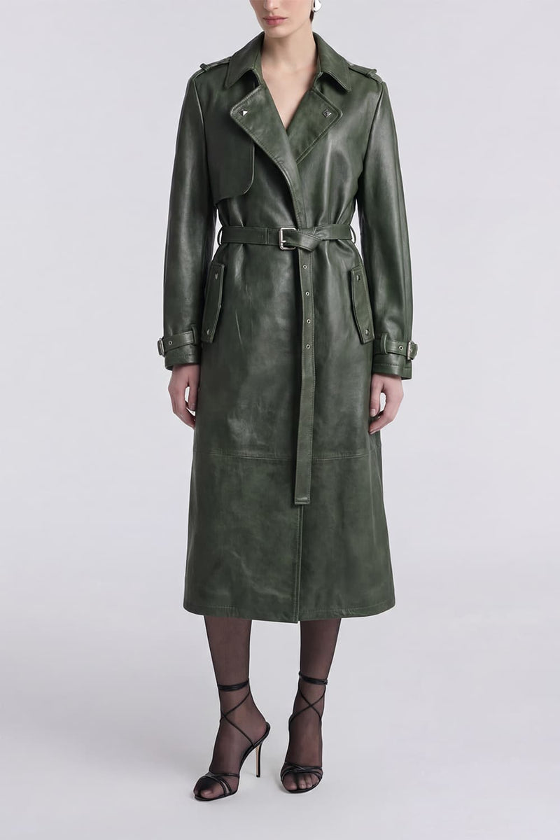 Trench Borchie Verde donna Barone firenze - 5