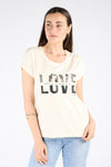 T-shirt donna Love Beige donna Barone firenze - 1