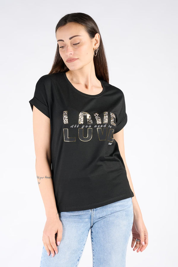 T-shirt donna Love Nero donna Barone firenze