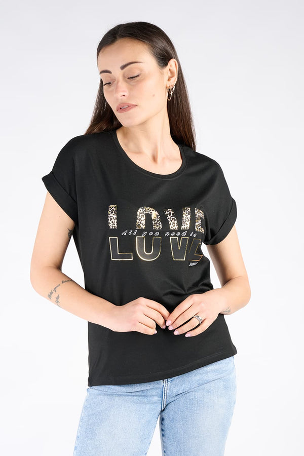 T-shirt donna Love Nero donna Barone firenze