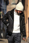 Chiodo Gold Shearling Style Nero unisex Barone firenze - 3