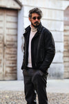Chiodo Gold Shearling Style Nero unisex Barone firenze - 5