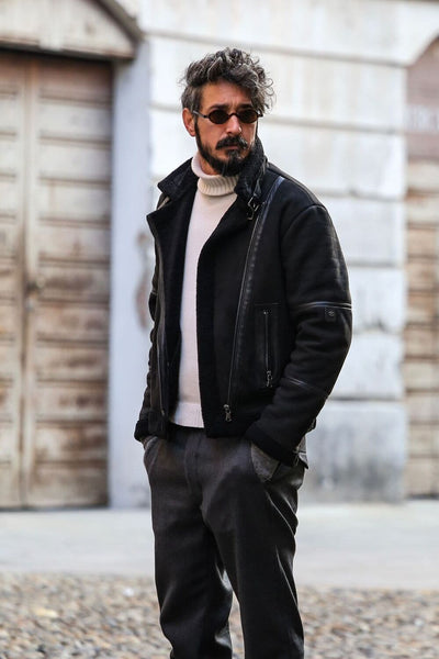 Chiodo Gold Shearling Style Nero