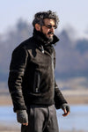 Chiodo Gold Shearling Style Nero unisex Barone firenze - 10
