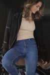 Chiodo Gold Shearling Style Donna Nero unisex Barone firenze - 7