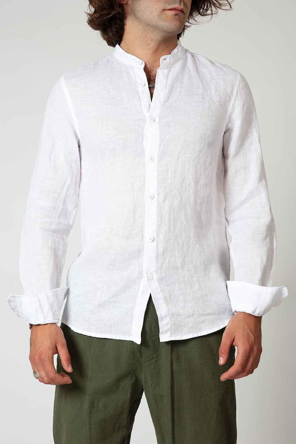 Camicia Lino Coreana uomo Barone firenze - 1