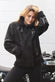 Chiodo Gold Shearling Style Donna Nero unisex Barone firenze - 1