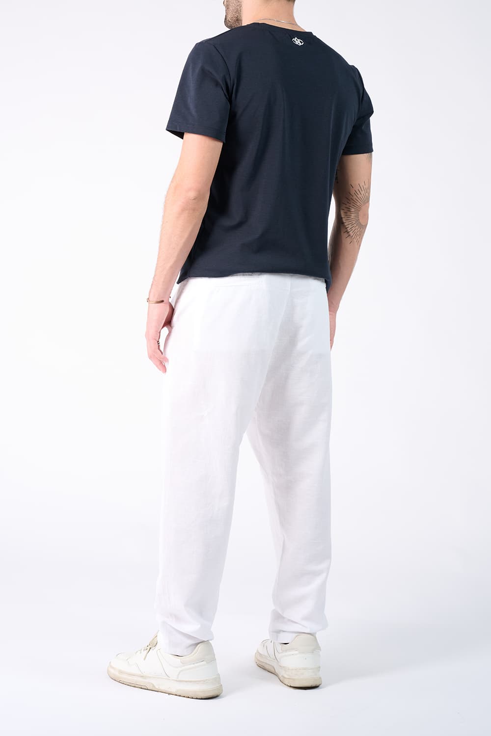 Barone T-shirt Embroidery Back New and Linen Pants - Barone Florence