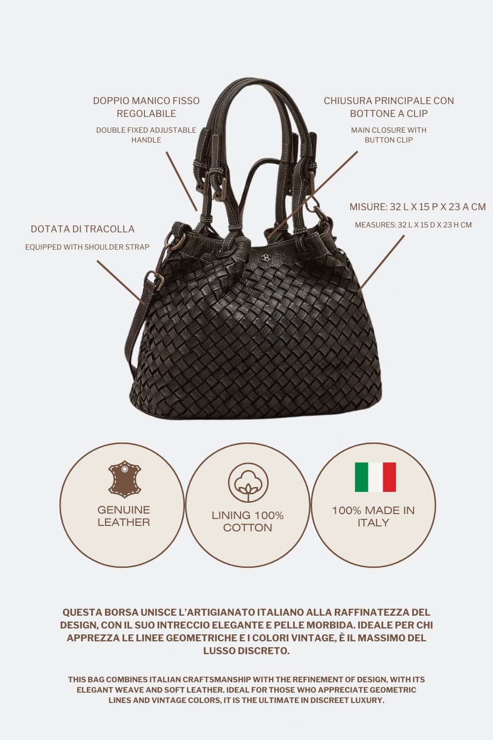 Siena Small women's bag 100% genuine leather Made in Italy - Barone Firenze