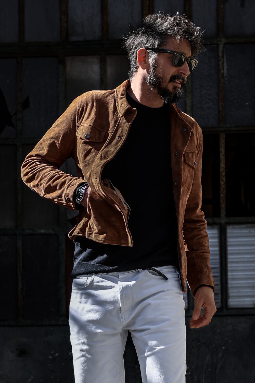 Ale Suede Jacket 100% genuine leather Made in Italy - Barone Firenze