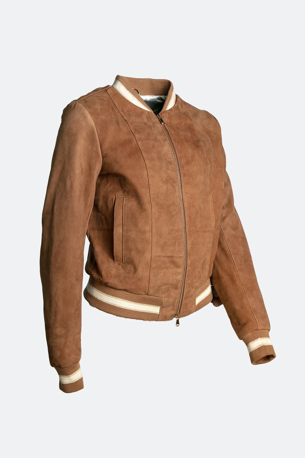 Ambra Camoscio women's jacket 100% genuine leather Made in Italy - Barone Firenze