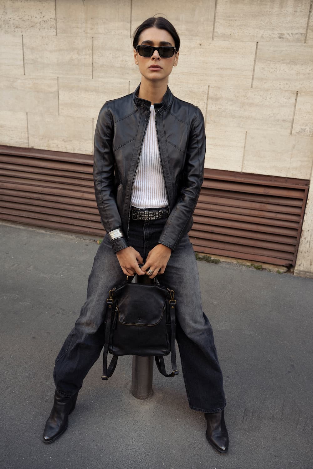 Arezzo Gold backpack 100% genuine leather Made in Italy - Barone Firenze