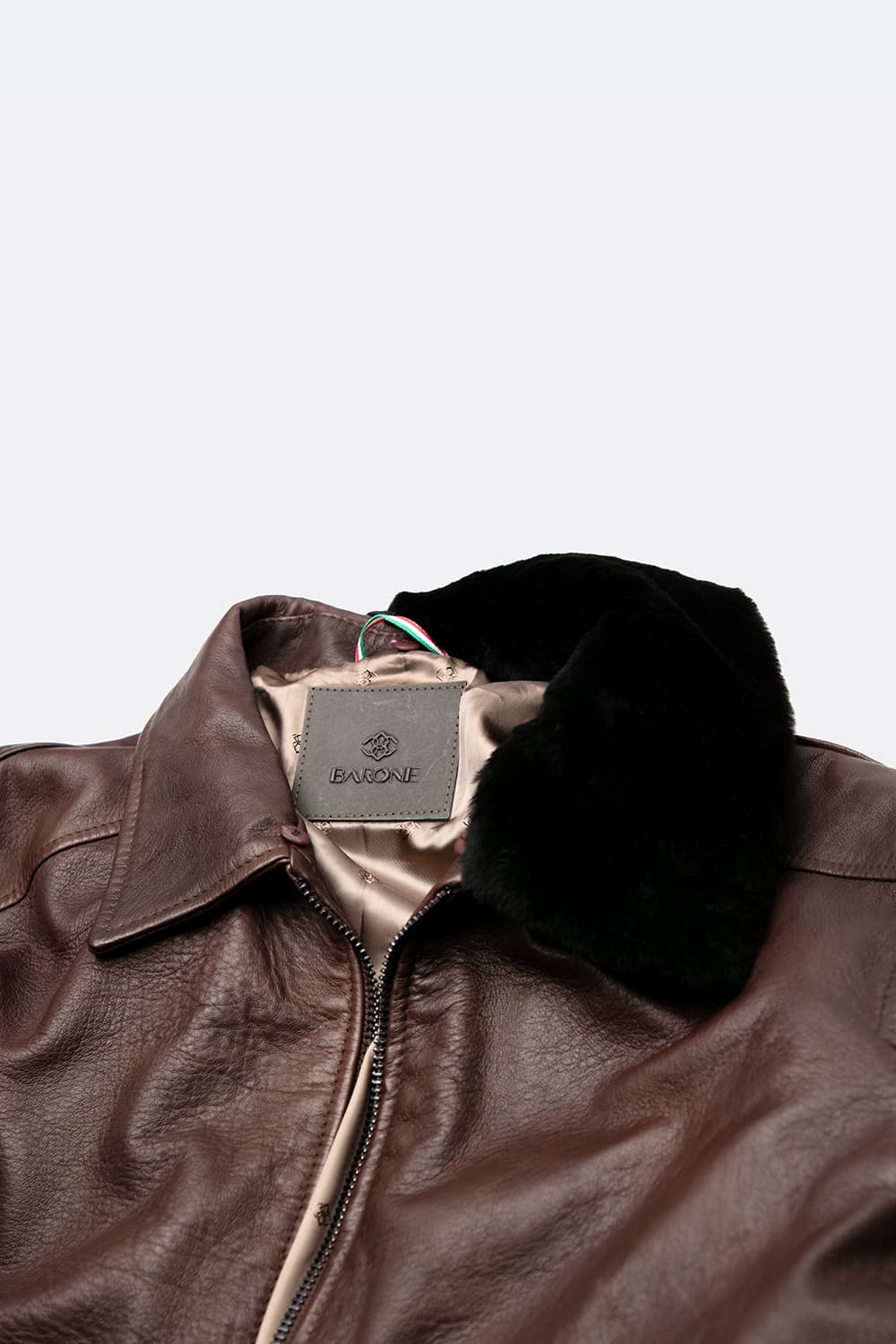 Tdm leather aviator jacket 100% genuine leather Made in Italy - Barone Firenze