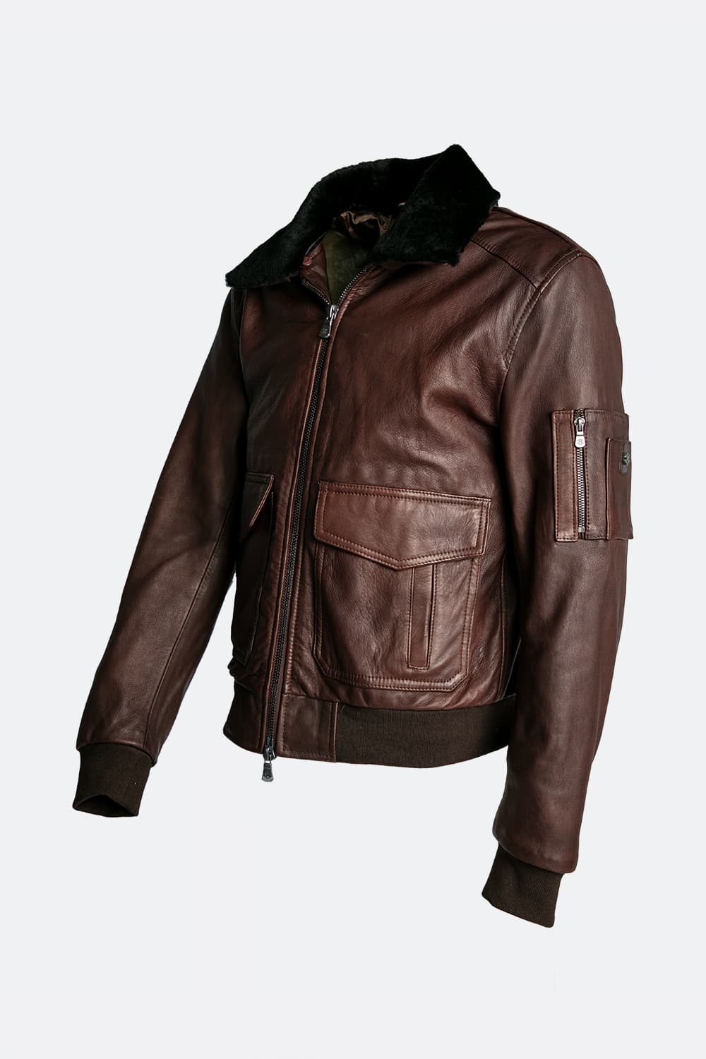 Tdm leather aviator jacket 100% genuine leather Made in Italy - Barone Firenze