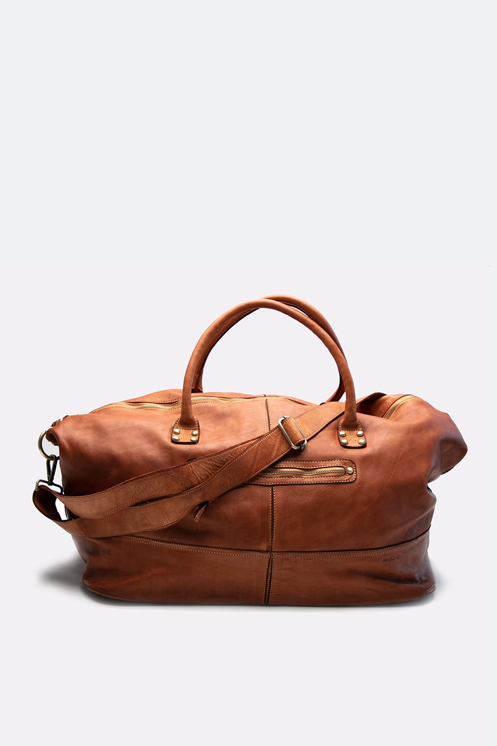 Vintage duffle bag 100% genuine leather made in Italy - Barone Firenze