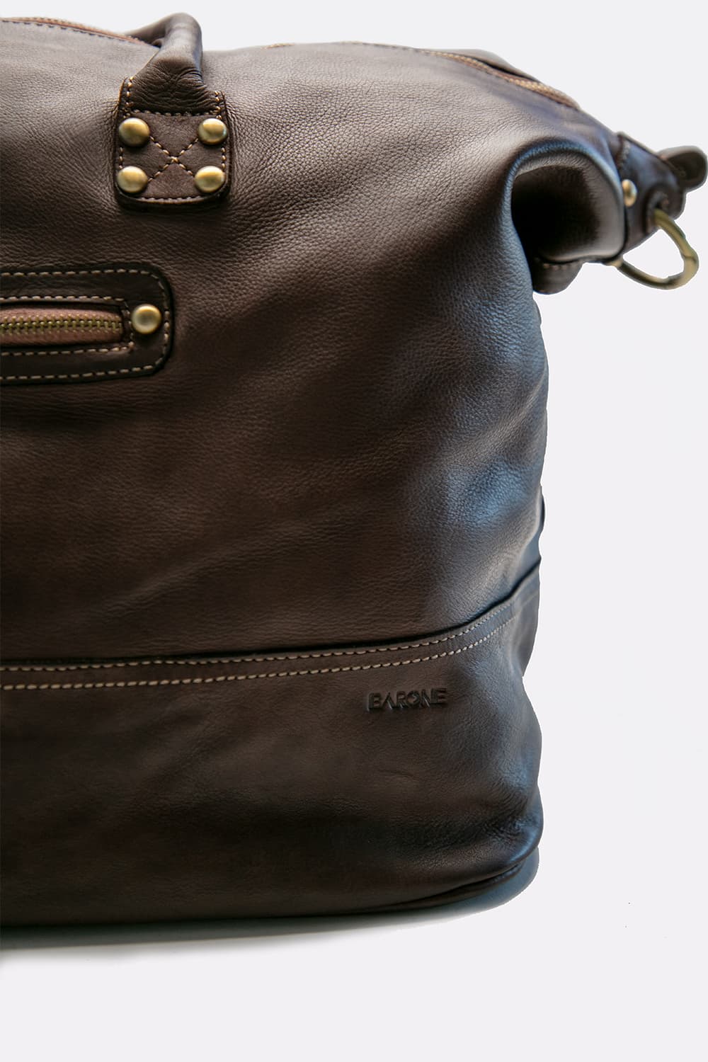 Vintage duffle bag 100% genuine leather made in Italy - Barone Firenze