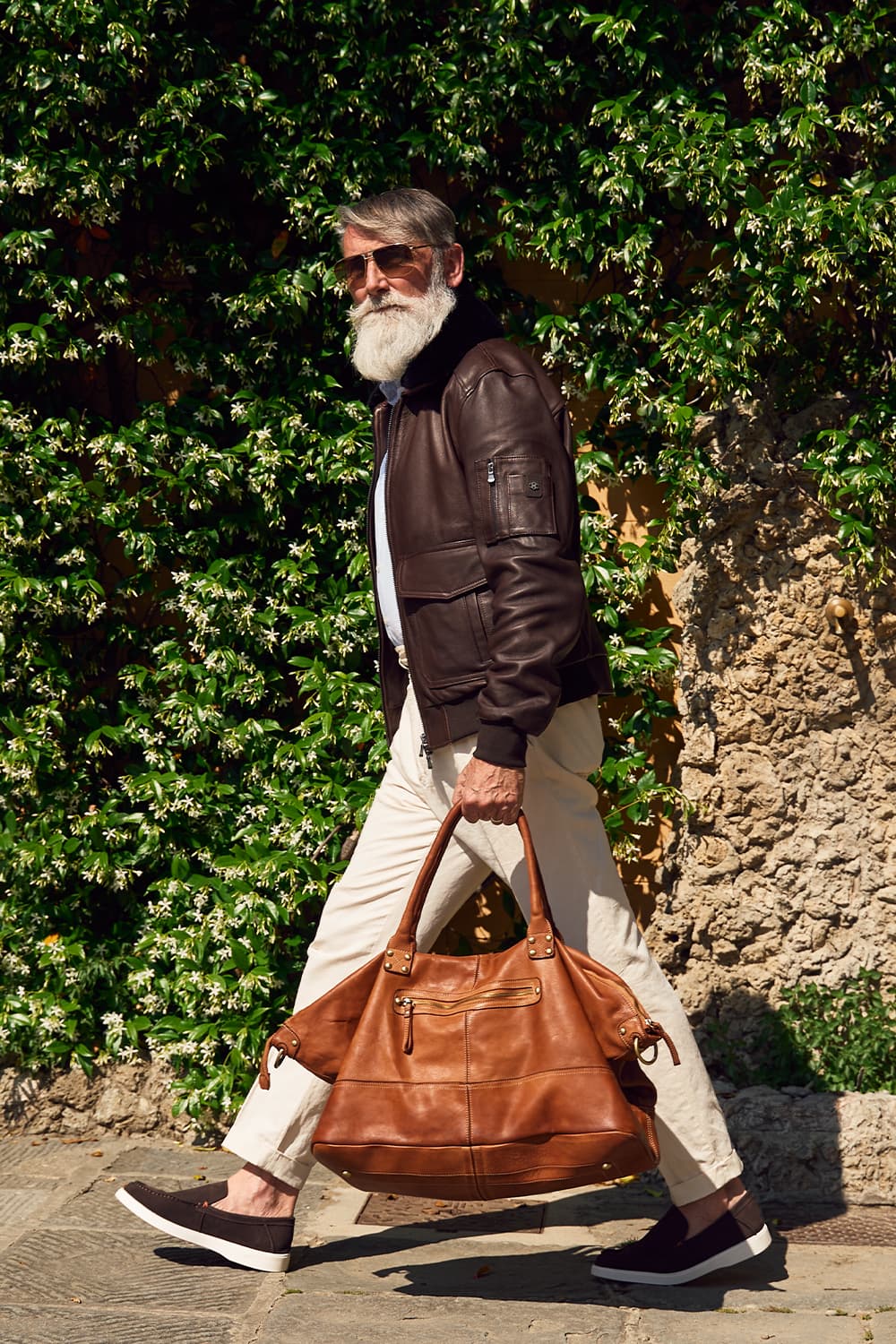 Vintage duffle bag 100% genuine leather made in Italy - Barone Firenze