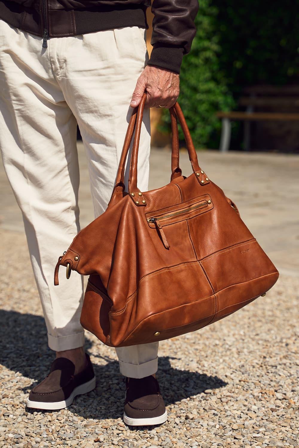 Vintage duffle bag 100% genuine leather made in Italy - Barone Firenze