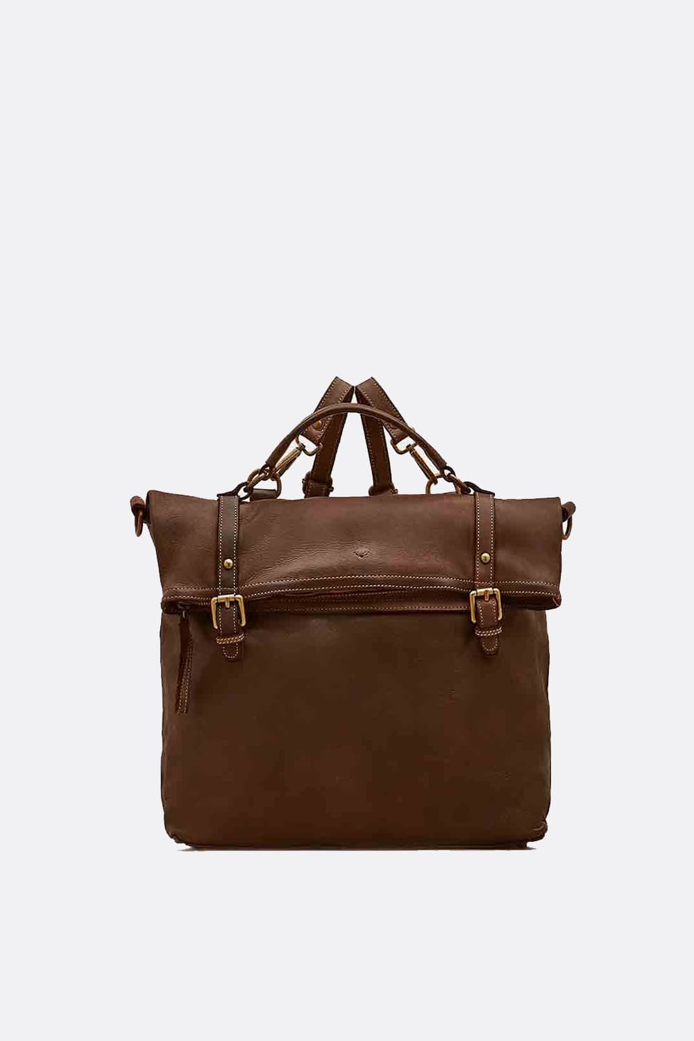 Backpack Brn-050 100% genuine leather Made in Italy - Barone Firenze